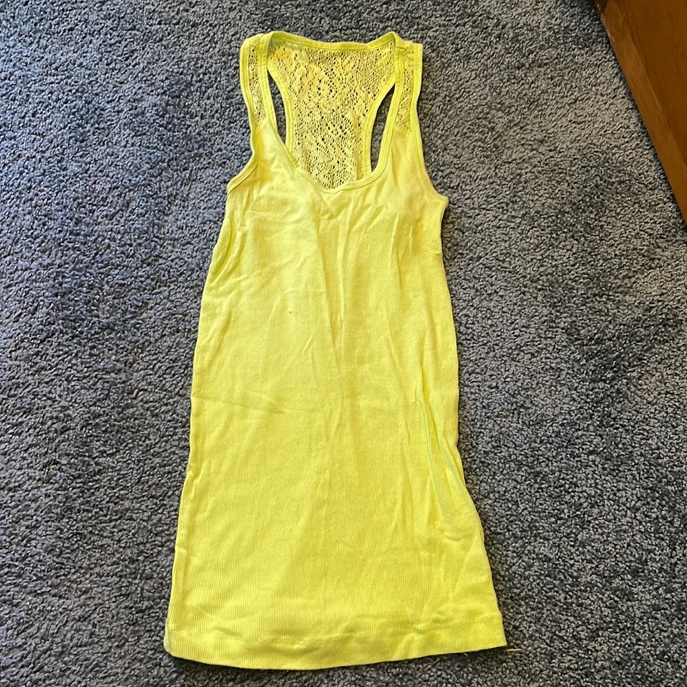 racerback tank with crochet top